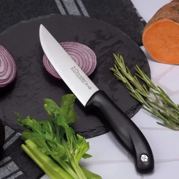 Producto - Cuchillo Oficio Cheff Hoja 13.5 Cm 3 Claveles Evo 01353 Negro