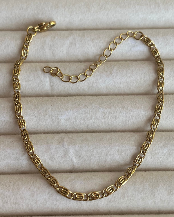 Producto - Pulsera caracol de acero quirúrgico enchapado en oro 18k 17-22cm