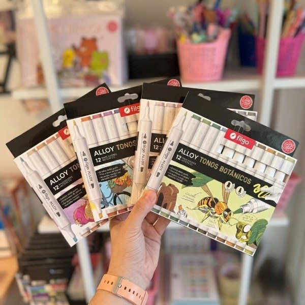 Producto - Kit de 4 cajas de marcadores Filgo Alloy doble punta