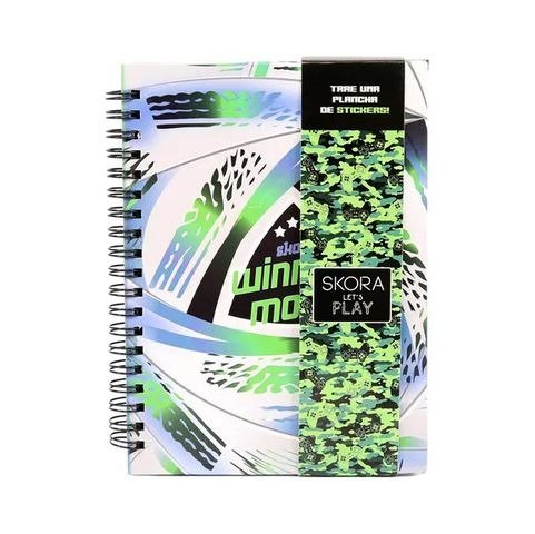 Producto - CUADERNO 18X13CM RAYADO 80H TAPA DURA CON ESPIRAL WINNER MODE SKORA