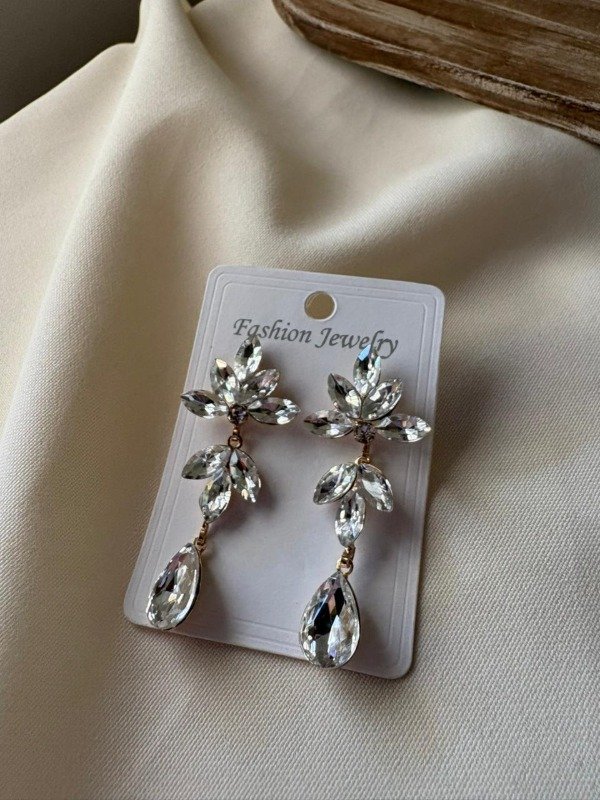 Producto - Aros FIESTA FLOR DORADO con cristales