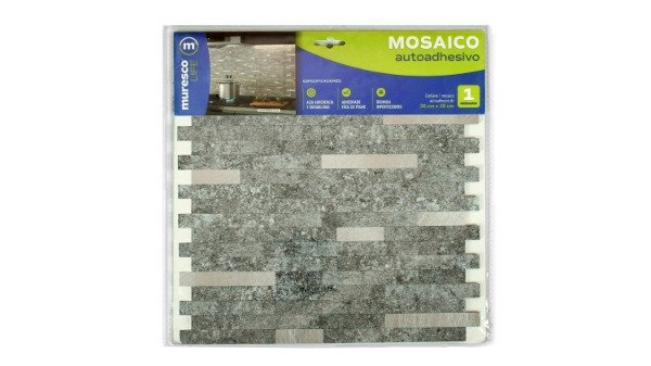 Producto - Mosaico autoadhesivo Acero Espejo 30 x 30 cm Muresco