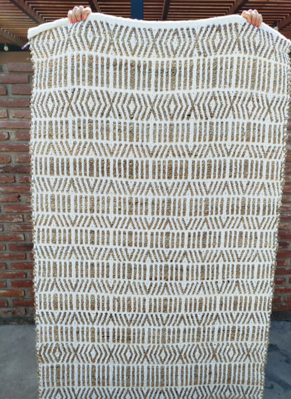 Producto - Alfombra yute y algodón rombos