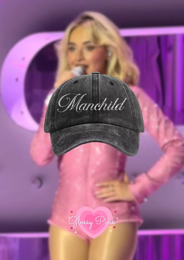 Producto - Gorra vintage gris oscuro Manchild - VINILO TEXTIL GLITTER