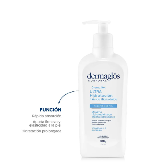 Producto - DERMAGLOS CORPORAL - CREMA GEL - ULTRA HIDRATACION + ACIDO HIALURONICO - 300ML