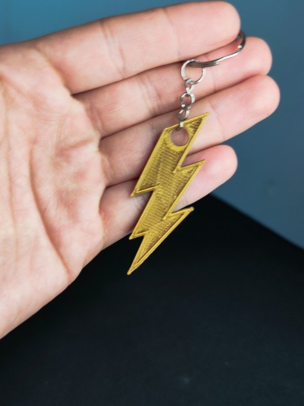 Producto - Llavero 3D / Rayo de Power Rangers Simbolo Dorado 6 cm - 0