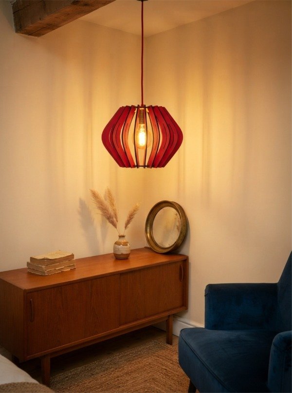 Producto - Lámpara colgante ACRUX / Rojo Fuego - 3