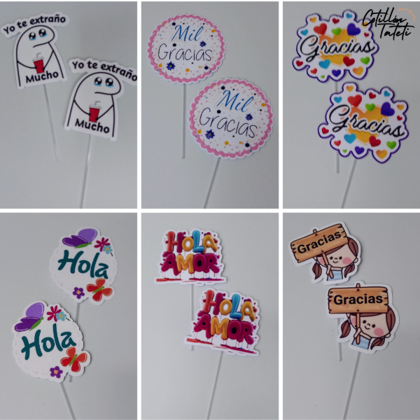 Producto - TOPPERS AGRADECIMIENTOS - 2 UNIDADES