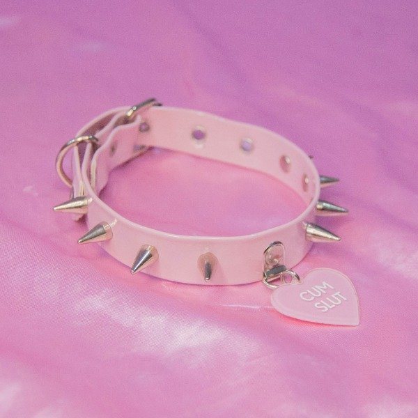 Producto - Choker con púas y dije rosa