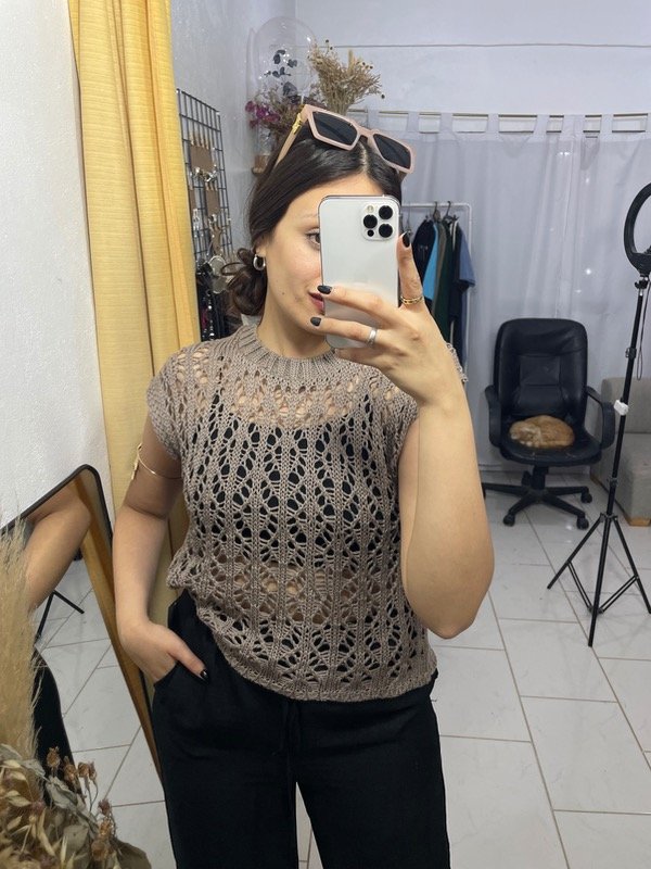 Producto - Musculosa hilo chocolate