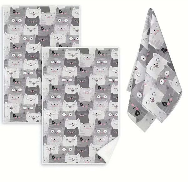 Producto - Repasador grande con diseño gatitos 60x40 cm.