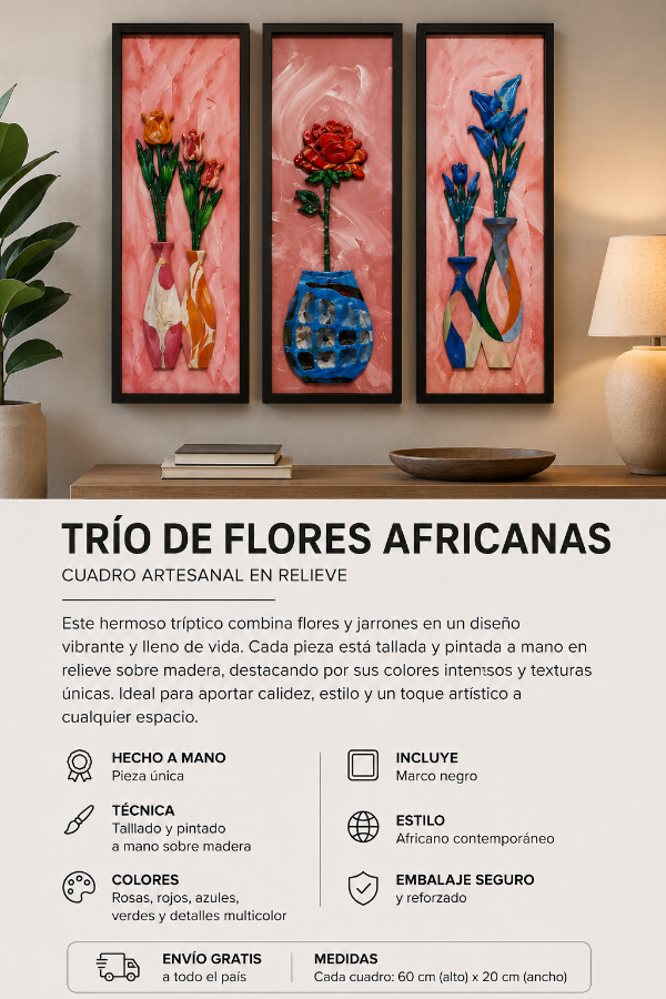 Producto - Trio de flores Africanas