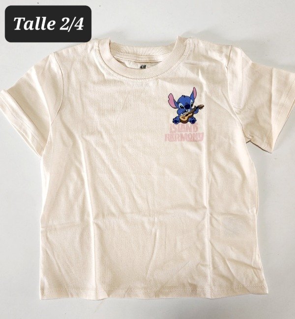 Remera manga corta HyM talle 2/4 stich manteca