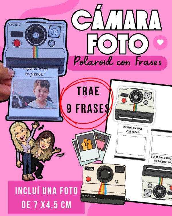 Producto - CÁMARA FOTO POLAROID CON FRASES