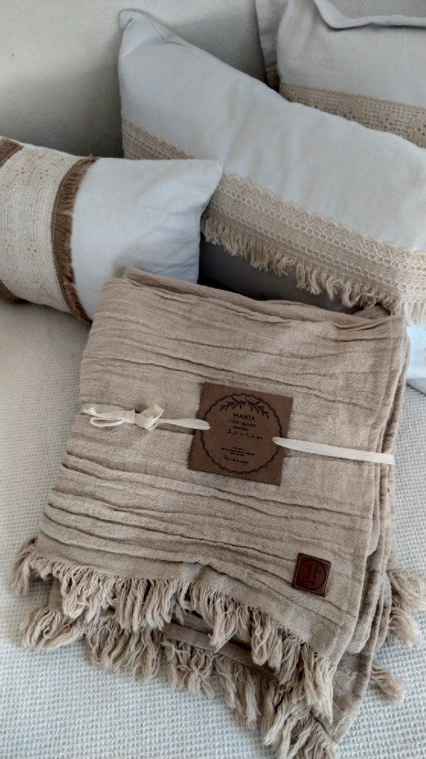 Producto - Manta de algodón arena