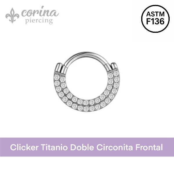 Producto - Clicker Titanio Doble Circonita Frontal