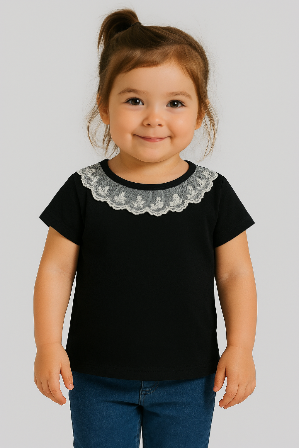 Producto - REMERA BEBA ALGODÓN CON LYCRA CON PUNTILLA - 1