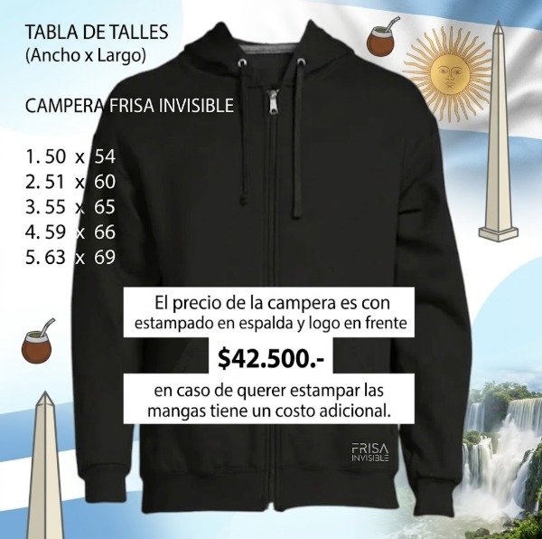 Producto - Camperas de frisa invisible personalizadas