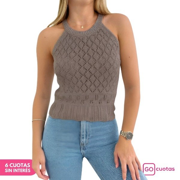 Producto - Musculosa Visón Cuello Americano Hilo Algodon