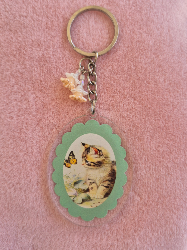 Producto - Llavero Gatito Verde Perfil