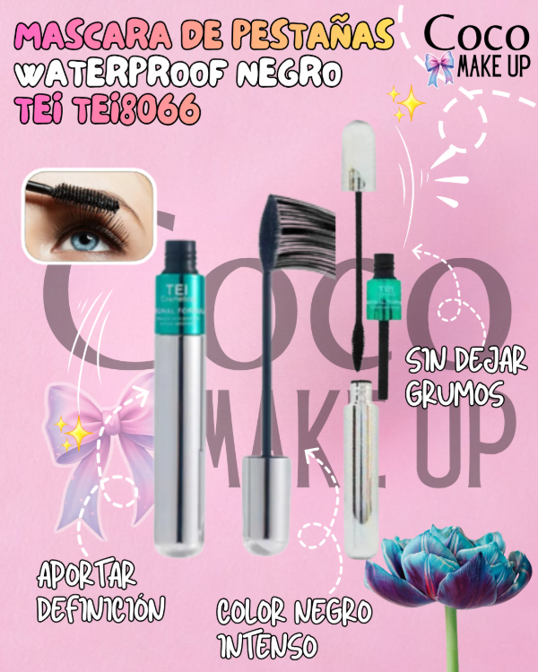 Producto - MASCARA DE PESTAÑAS WATERPROOF NEGRO - TEI - TEI8066