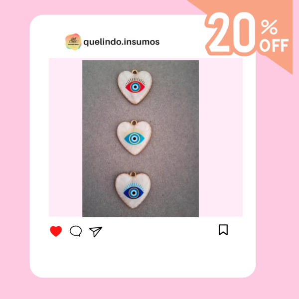 Producto - Corazón ojo turco dorado