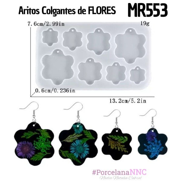 Producto - Aritos Colgantes de FLORES MR553