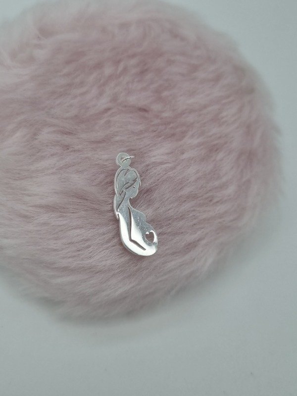 Producto - Dije acero blanco mujer embarazada