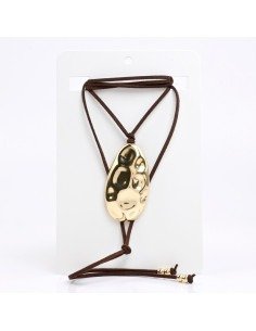 Producto - Collar de Gamuza Orgánico con dije lágrima - 1