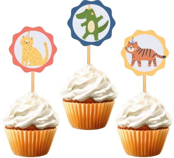 Producto - TOPPER CUPCAKE ANIMALITOS X 10