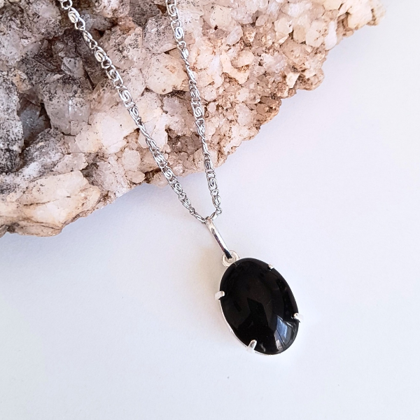 Producto - Collar Onix Negro engarzado