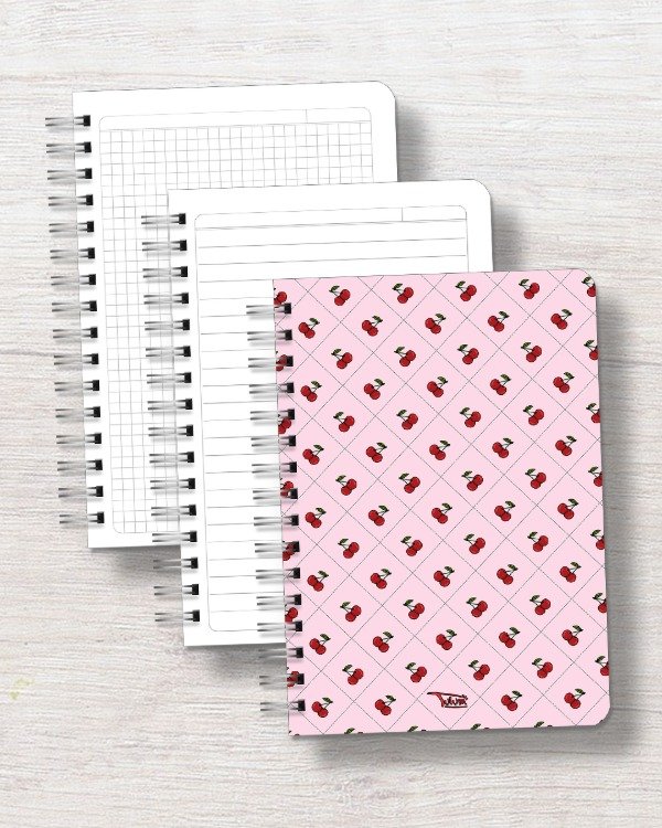 Producto - Cuaderno A5 tapa rígida plástica 120h dis. cherry