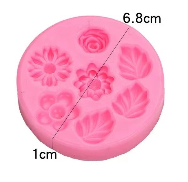 Producto - Molde silicona flores surtidas y hojas
