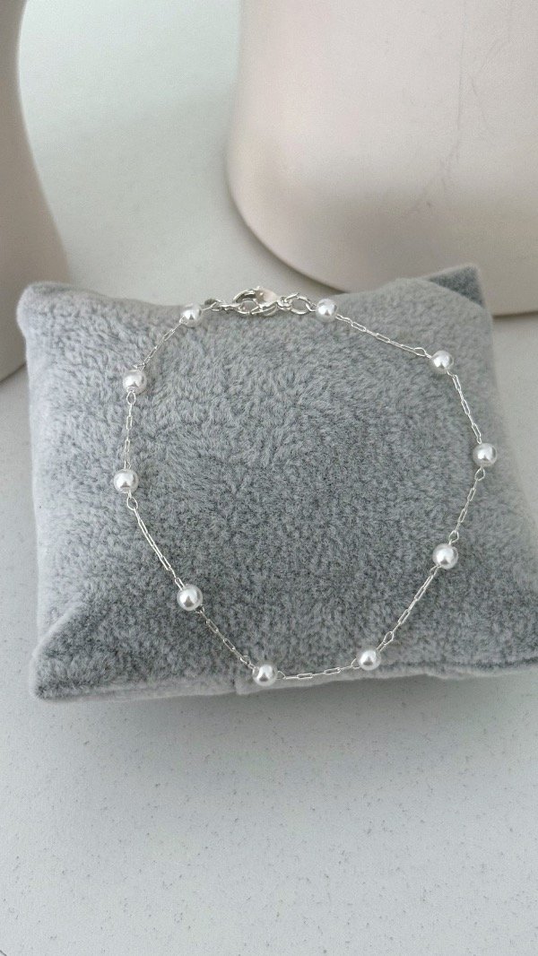 Producto - Pulsera mini perlas int ACERO BLANCO