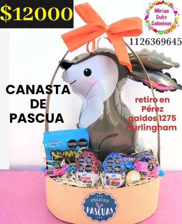 Producto - Regalo canasta de pascua conejo gris