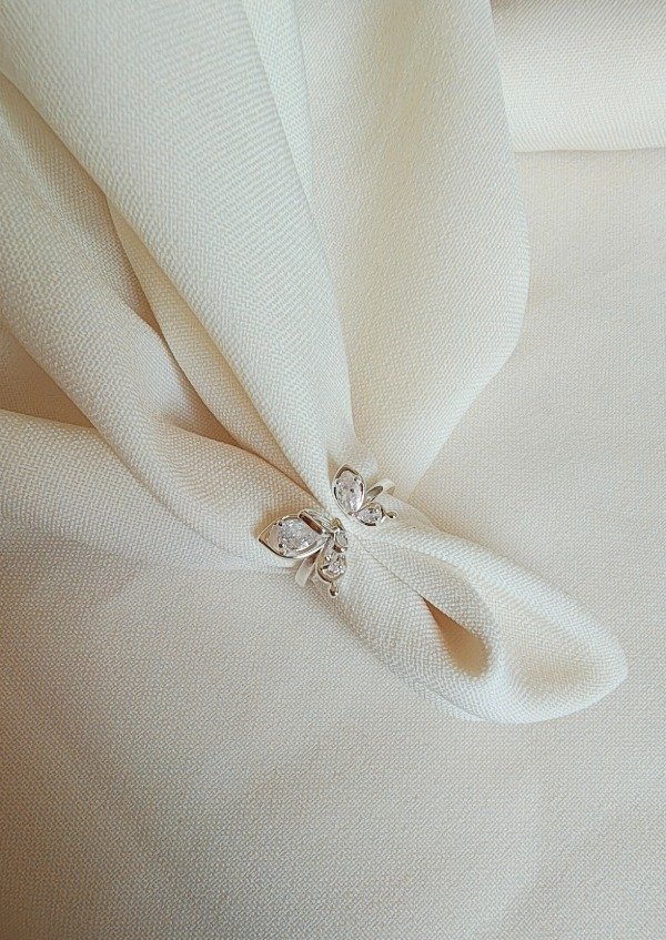 Producto - Anillo acero blanco mariposa