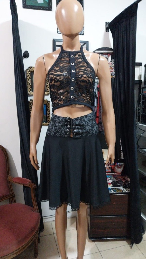 Producto - Falda Drucila Estampada Encaje