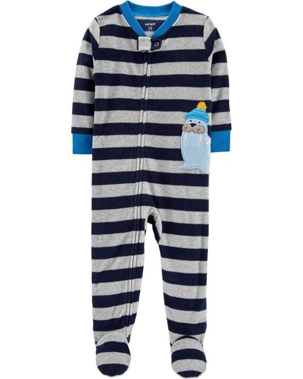 Producto - Enterito Micropolar Niño Rayado Gris y Azul