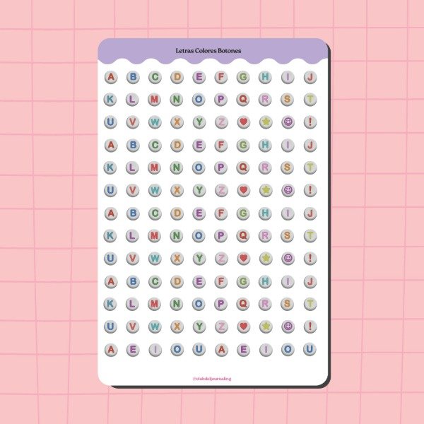 Producto - Stickers Letras Mostacilla - Multicolor