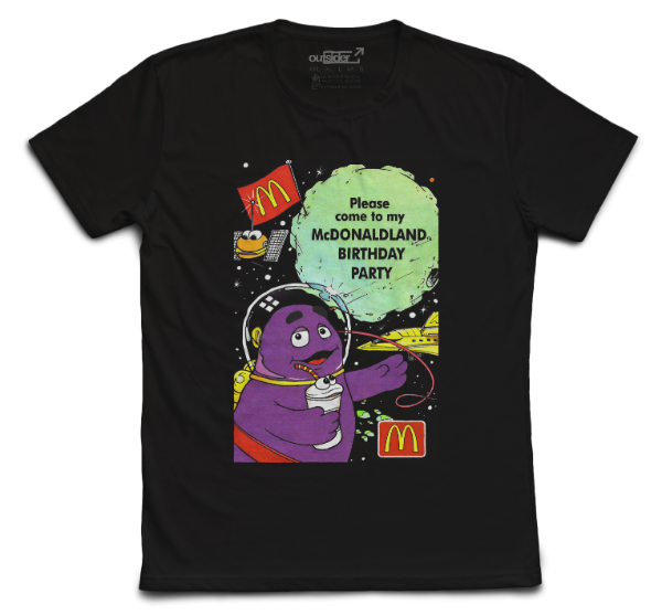 Producto - Mc Donalds Grimace Birthday Party - Cumpleaños Vintage - Remera Negra
