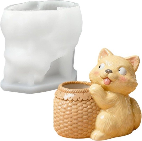 Producto - Molde silicona florero tubo perrito con canasta - 2