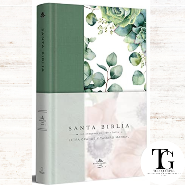 Producto - BIBLIA RVR60 VERDE FLORES