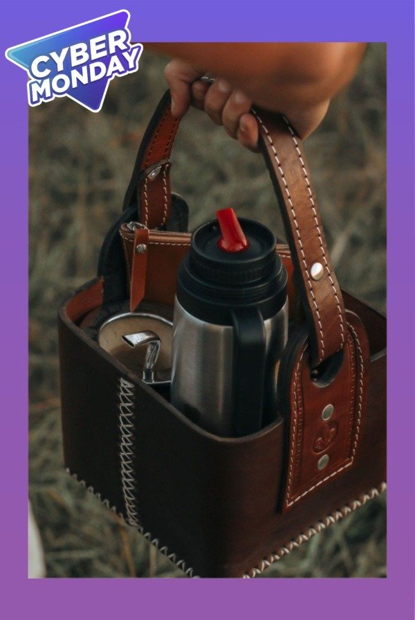 Producto - MATERA DE CUERO GRUESO ALTA CALIDAD 4x4 - MARRON