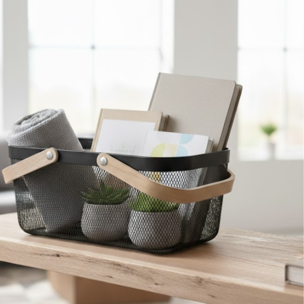 Producto - CANASTO ORGANIZADOR 24 X 32 MANIJAS DE BAMBOO