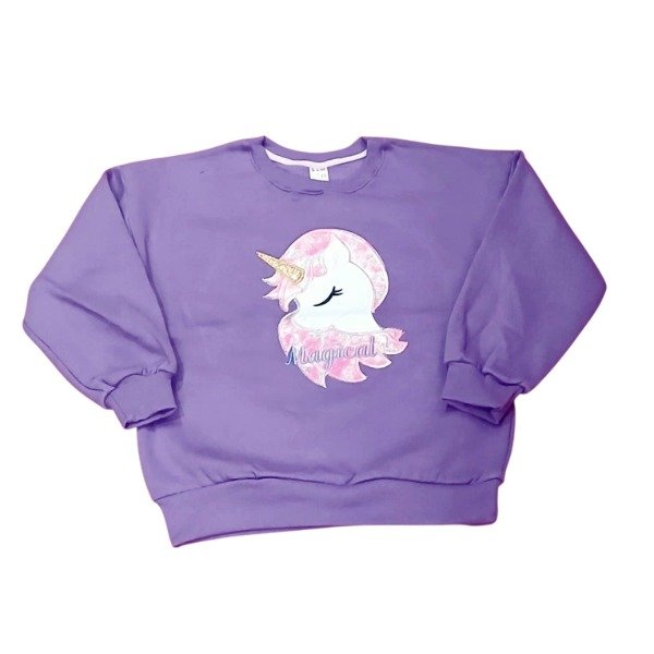 Producto - Buzo Overzise en friza Nena Bordado Unicornio T8
