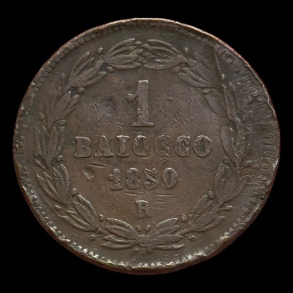 Producto - Estados Pontificios 1850. 1 Baiocco - PIO IX