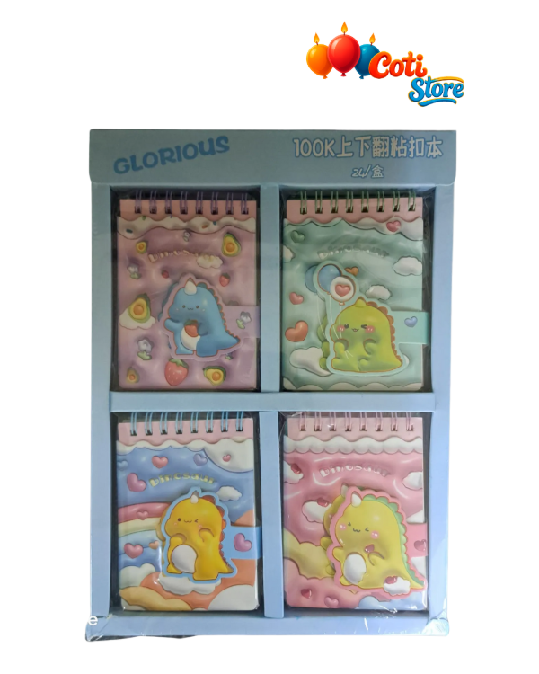 Producto - Agendita dinosaurio con velcro 7.7x10.7 cm
