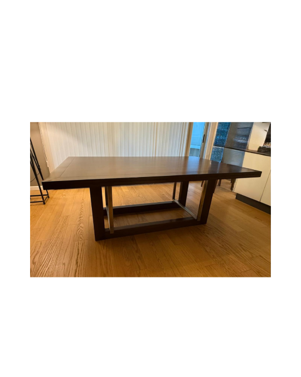 Producto - Mesa de guatambú con detalles cromados	/ 200x100