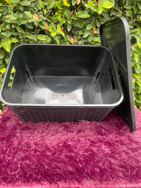 Producto - Canasto simil ratan chico con tapa - 1