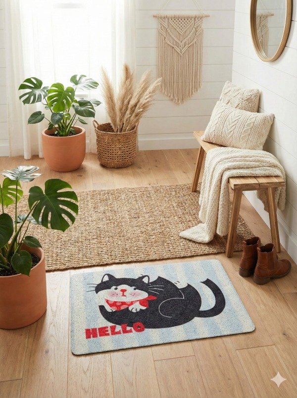 Producto - Alfombra antideslizante diseño "Gatito Negro"